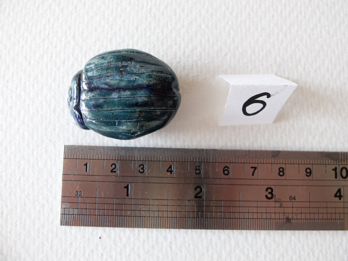 The Turquoise Scarab (#6) – Handcrafted Ceramic Sculpture
