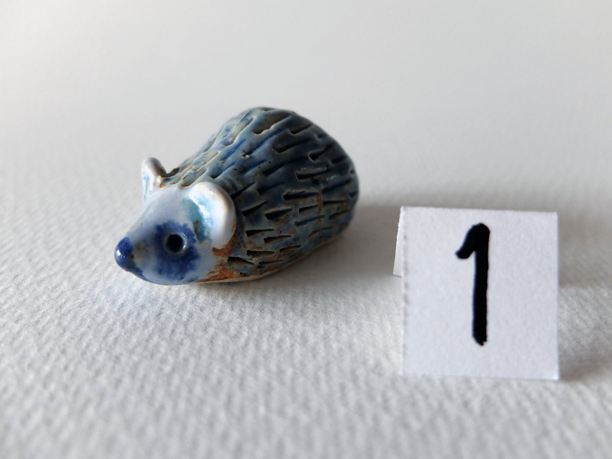 The Timid Jade-Gazer (#1) – Handcrafted Ceramic Hedgehog