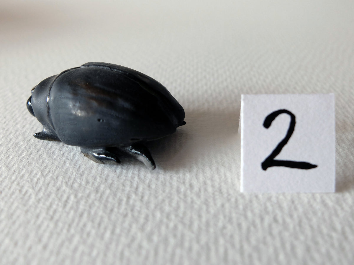 The Midnight Beetle (#2) – Handcrafted Ceramic Beetle