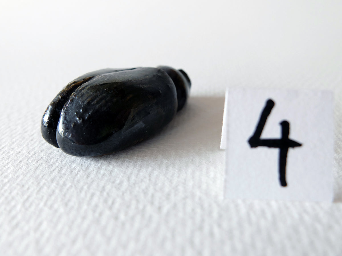 The Obsidian Beetle (#4) Handcrafted Ceramic Beetle