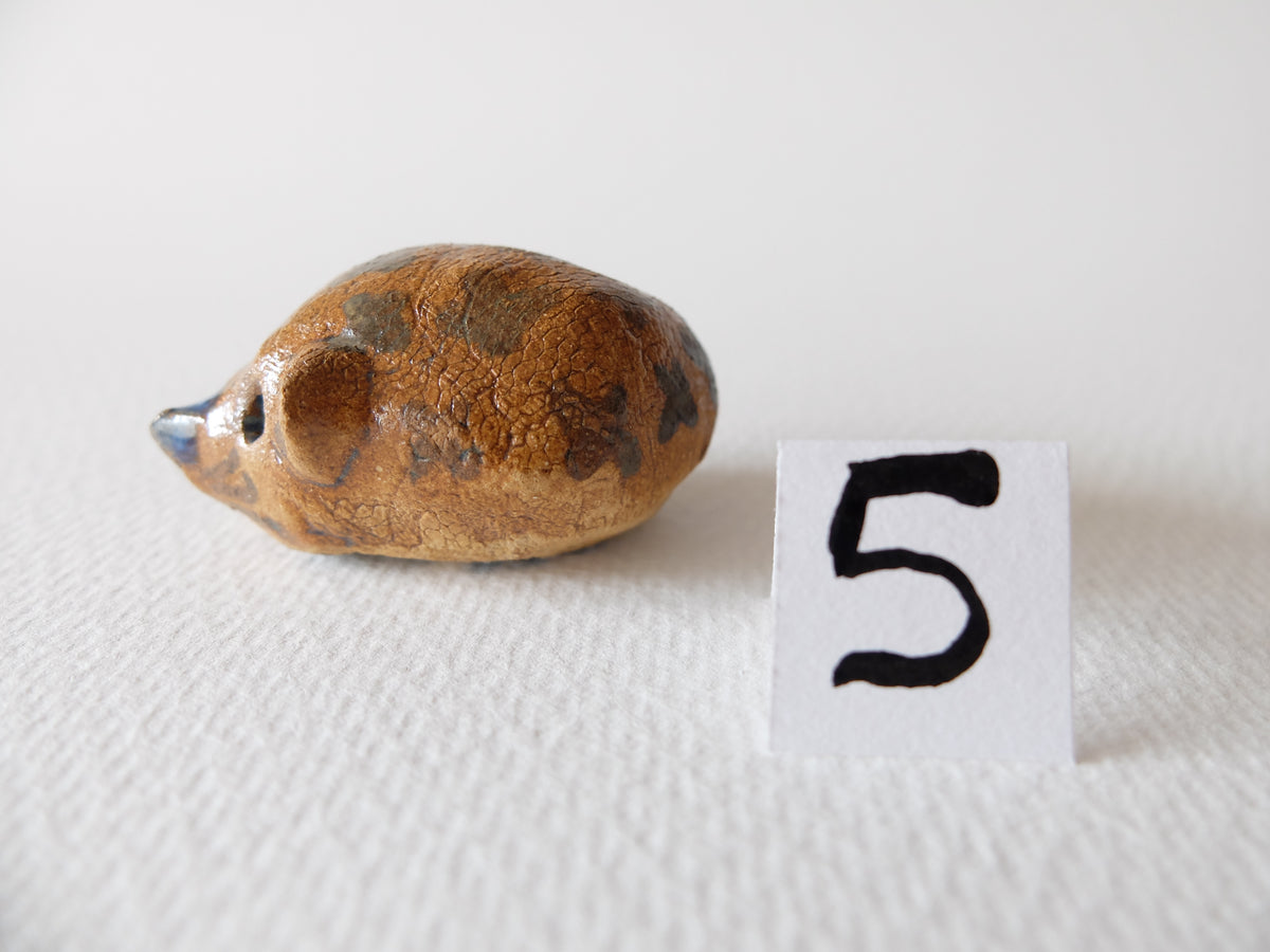 The Chestnut Hedgehog (#5) – Handcrafted Ceramic Sculpture