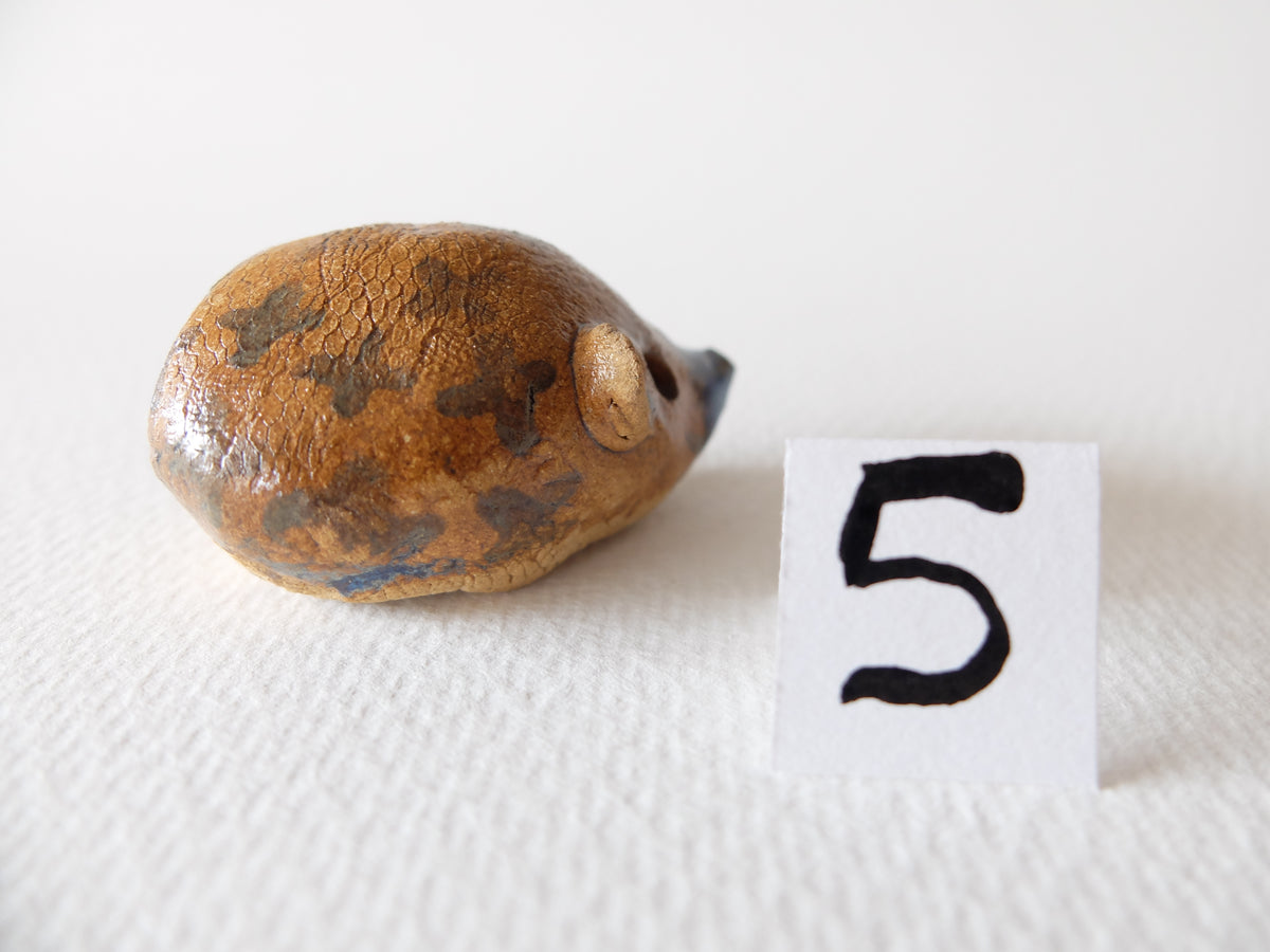 The Chestnut Hedgehog (#5) – Handcrafted Ceramic Sculpture