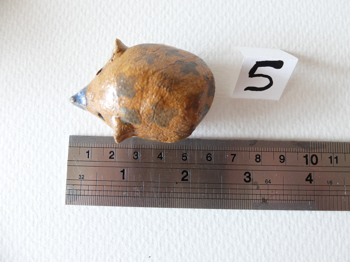 The Chestnut Hedgehog (#5) – Handcrafted Ceramic Sculpture
