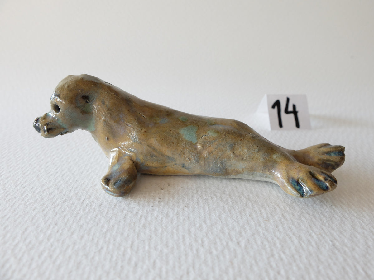The Contemplative Seal (#14) – Handcrafted Ceramic Animal Figurine