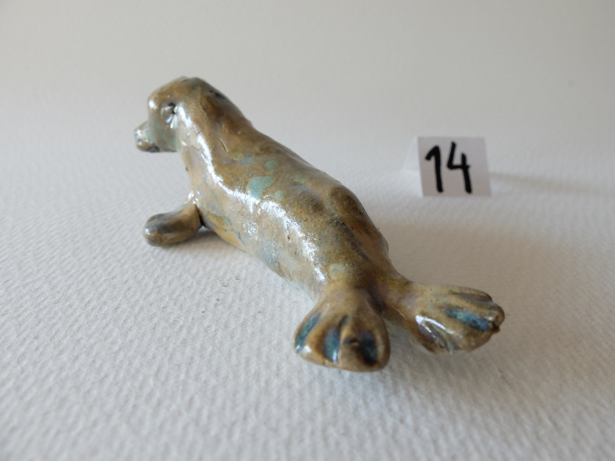 The Contemplative Seal (#14) – Handcrafted Ceramic Animal Figurine