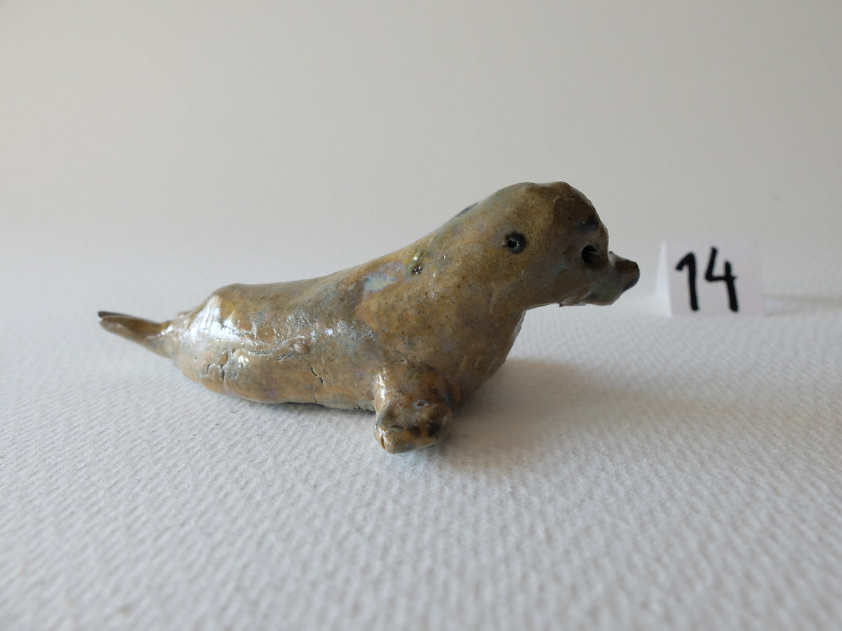 The Contemplative Seal (#14) – Handcrafted Ceramic Animal Figurine