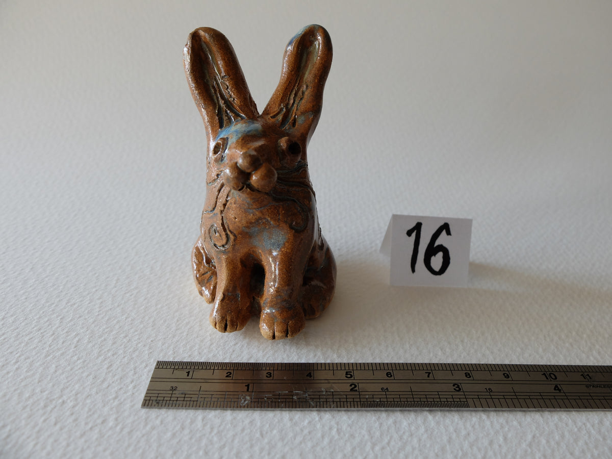 The Vain Hare (#16) – Handcrafted Ceramic Animal Figurine