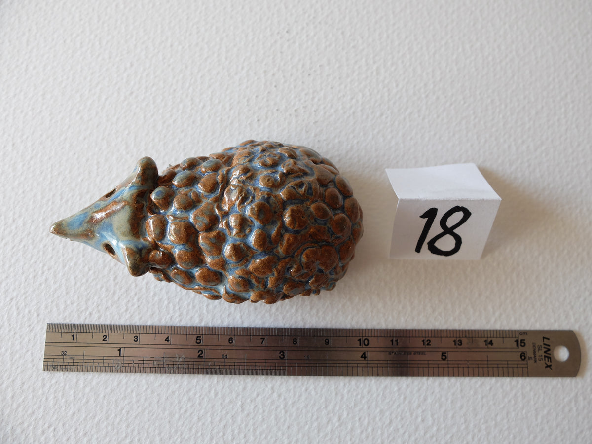 The Bold Blue-Raspberry Hedgehog (#18) – Handcrafted Ceramic Animal Figurine