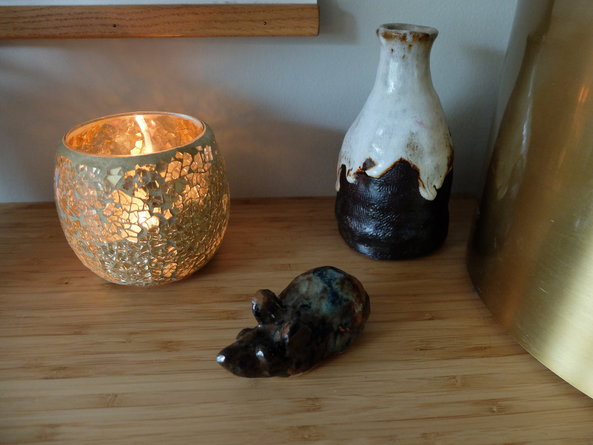 The Zen Mouse (#23) – Handcrafted Ceramic Animal Figurine