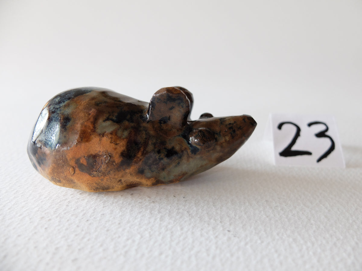 The Zen Mouse (#23) – Handcrafted Ceramic Animal Figurine