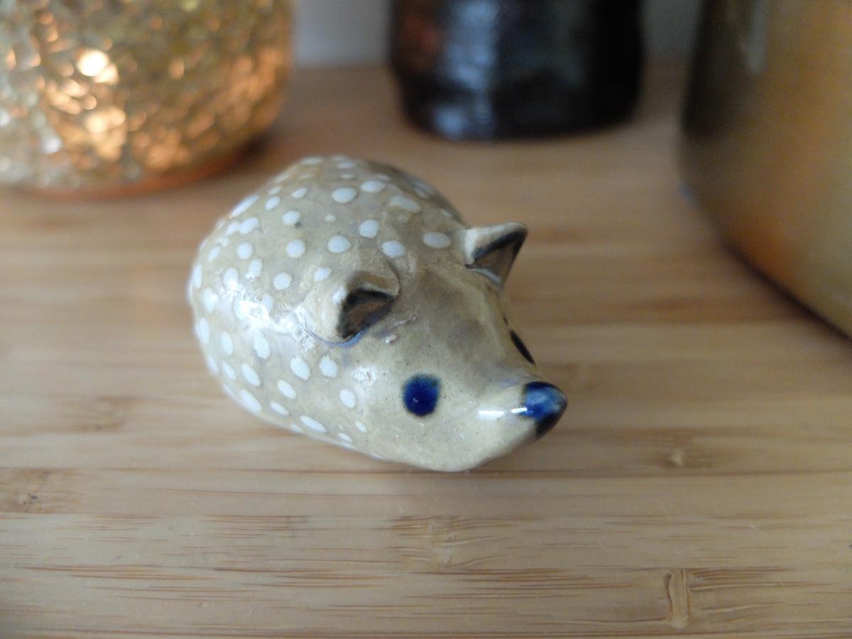 The Polka Dotted Hedgehog (#25) – Handcrafted Ceramic Figurine